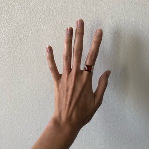 Amber and sterling silver ring